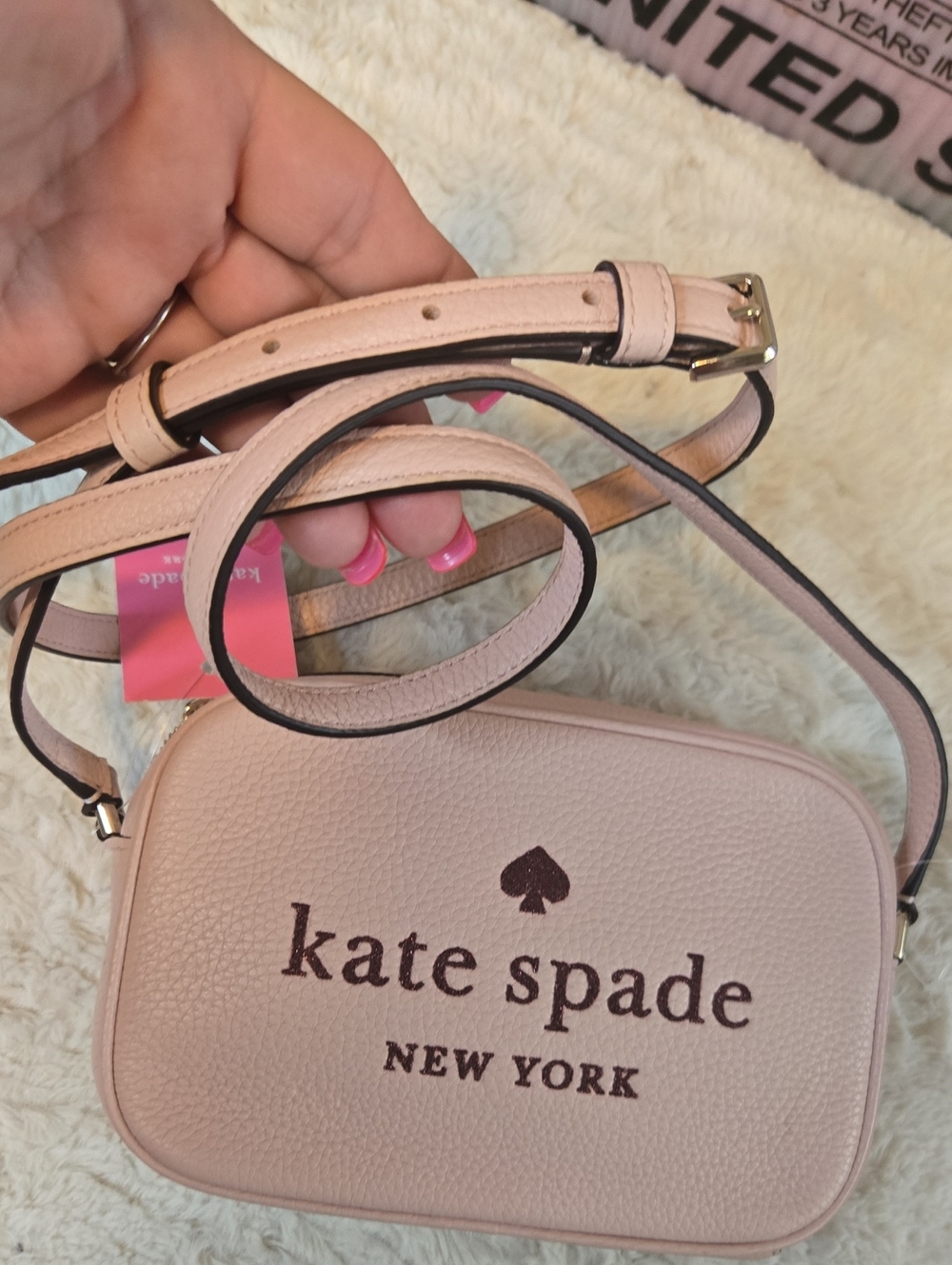 Kate Spade Blush Pink Pebbled Leather Crossbody NWT - Picture 2 of 6